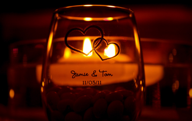 Tom and Jamie Wedding Glass